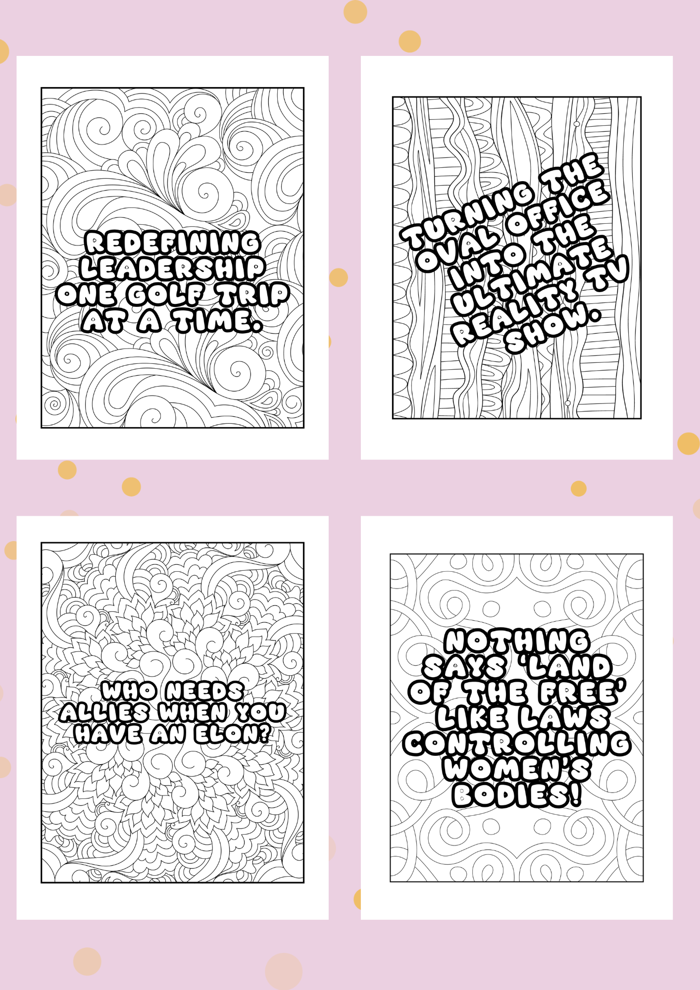 30 F*ck Trump Administration Coloring Book | Quote Pages For Adults Who Just Can't Right Now | Anti Trump Swear Word | Digital Printable PDF