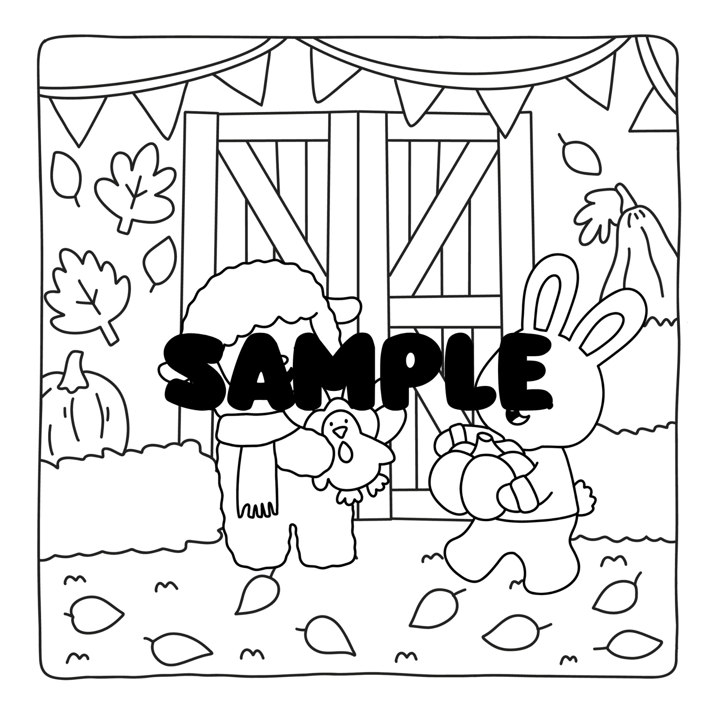 Fluffy Autumn Friends: A Cozy Fall Digital Coloring Book