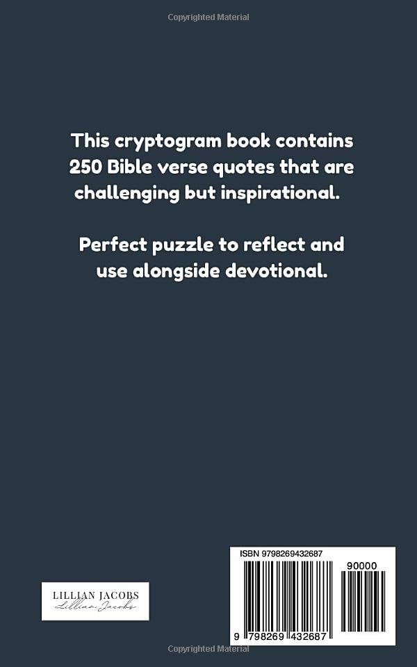 Bible Verse Cryptograms Book for Adults