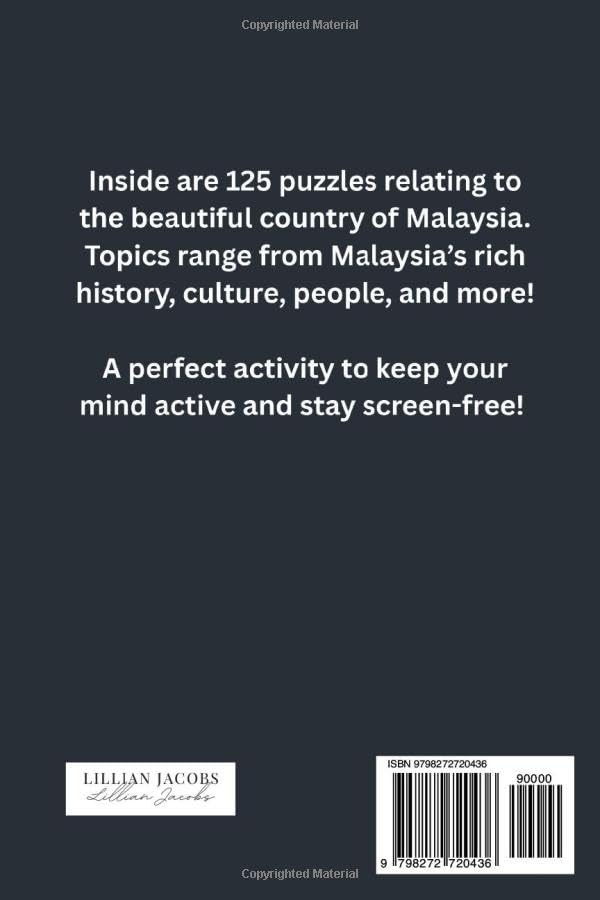 Malaysia Crosswords Book for Adults