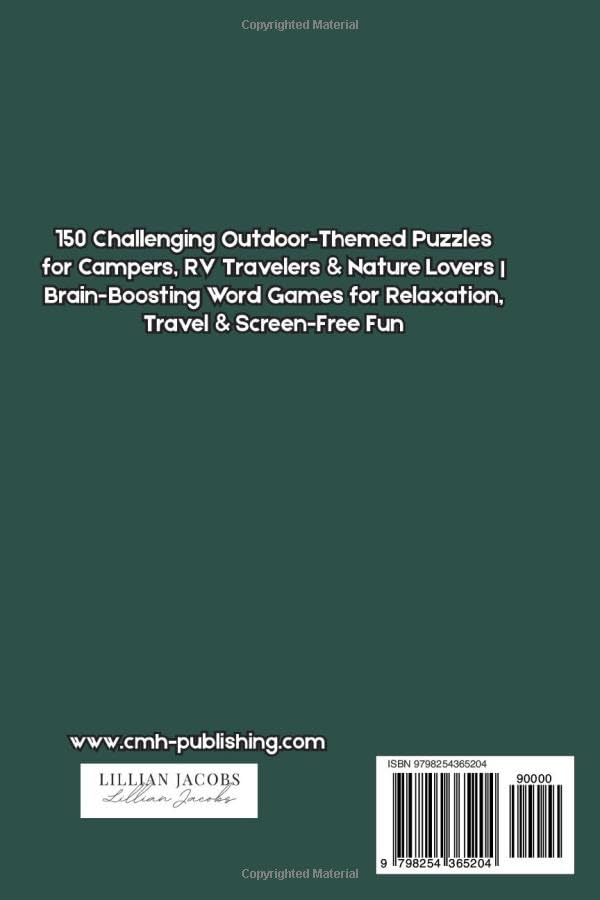 Camping Crossword Puzzle Book for Adults