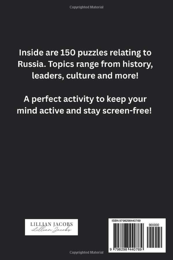 Russia Crossword Puzzle Book for Adults