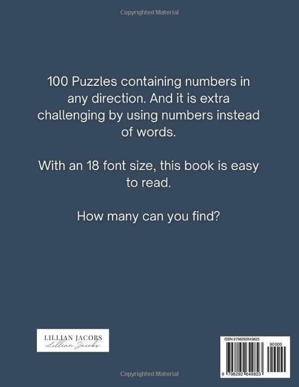 Large Print Number Search Book for Adults