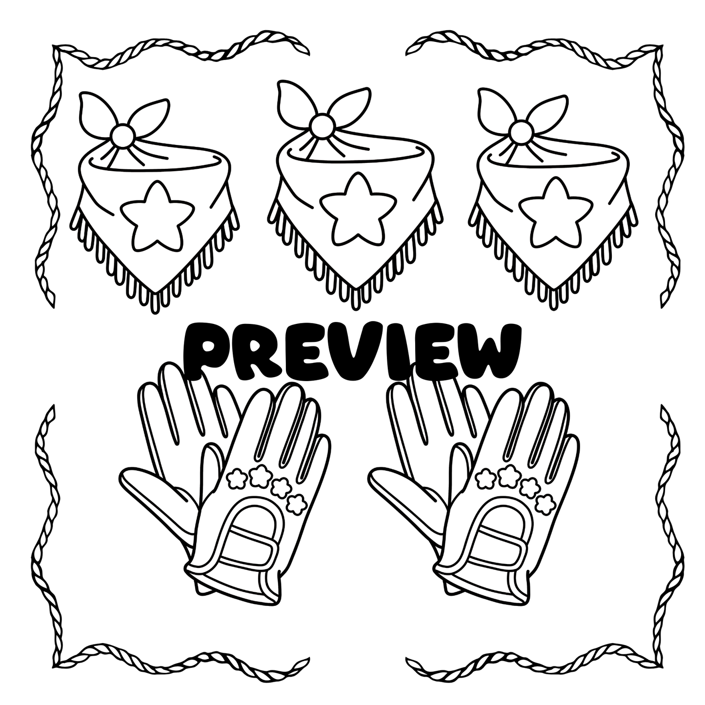 Cowgirl Coloring Book for Kids, PDF Printable