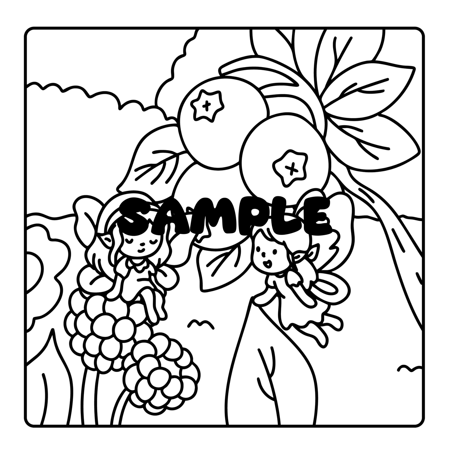 Cozy Fairy Coloring Book, 15 Hand-Drawn Printable Pages, PDF