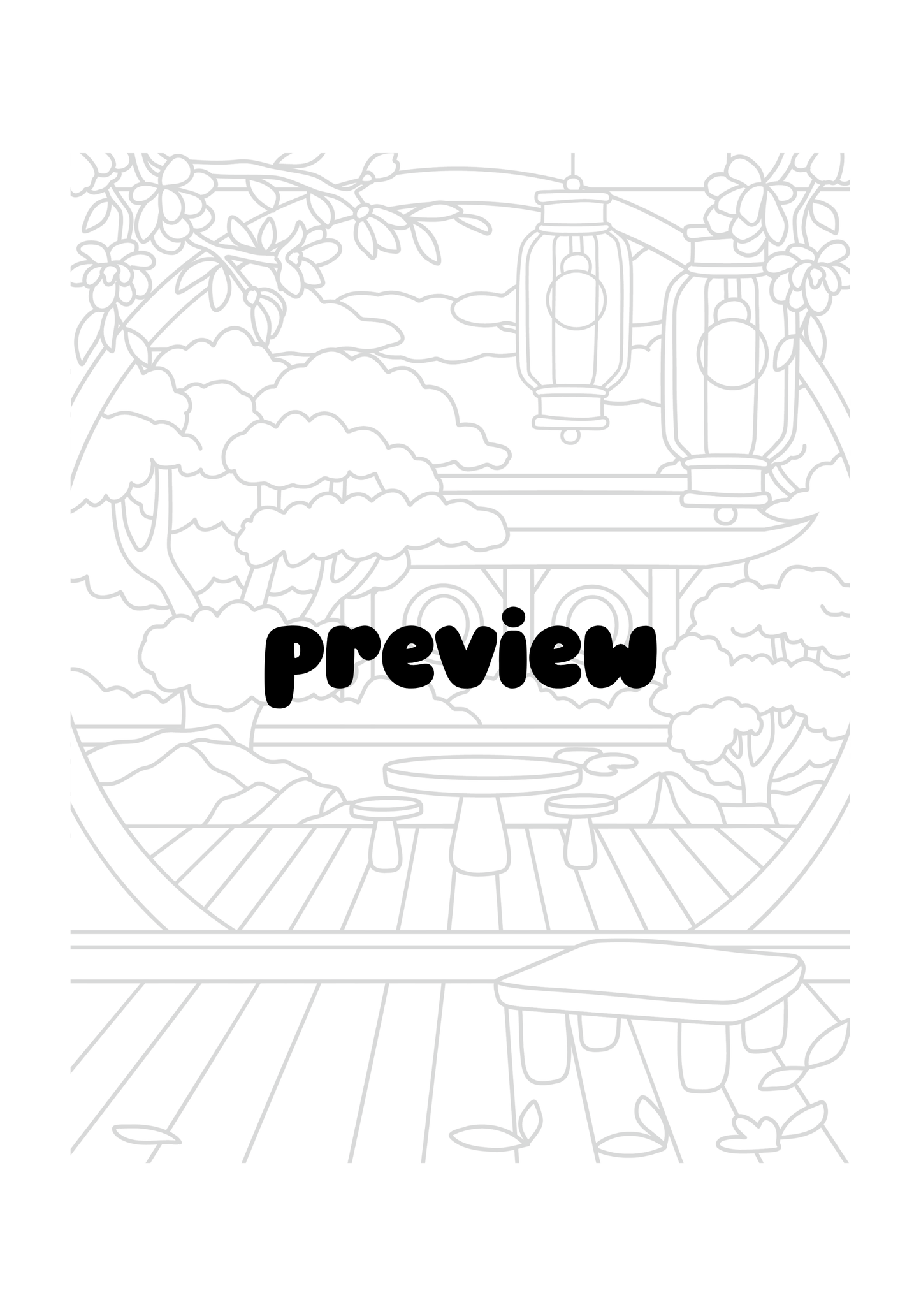 Cozy Japan Tracing Workbook PDF for Adults Teens, Mindfulness Drawing Practice