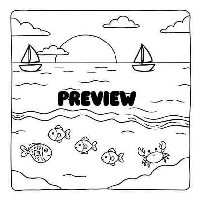 Cozy Animals Beach Vacation Coloring Book