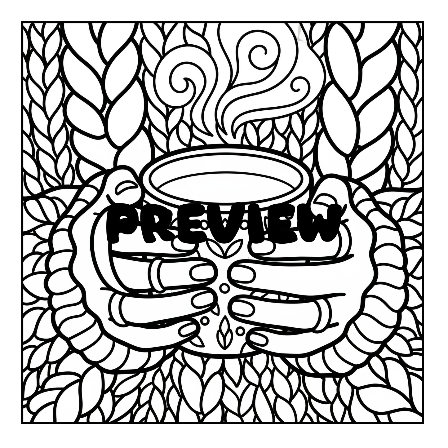 Interior preview pages from 'Cozy Girl Spa Coloring Book' — printable digital PDF coloring book by CMH Publishing