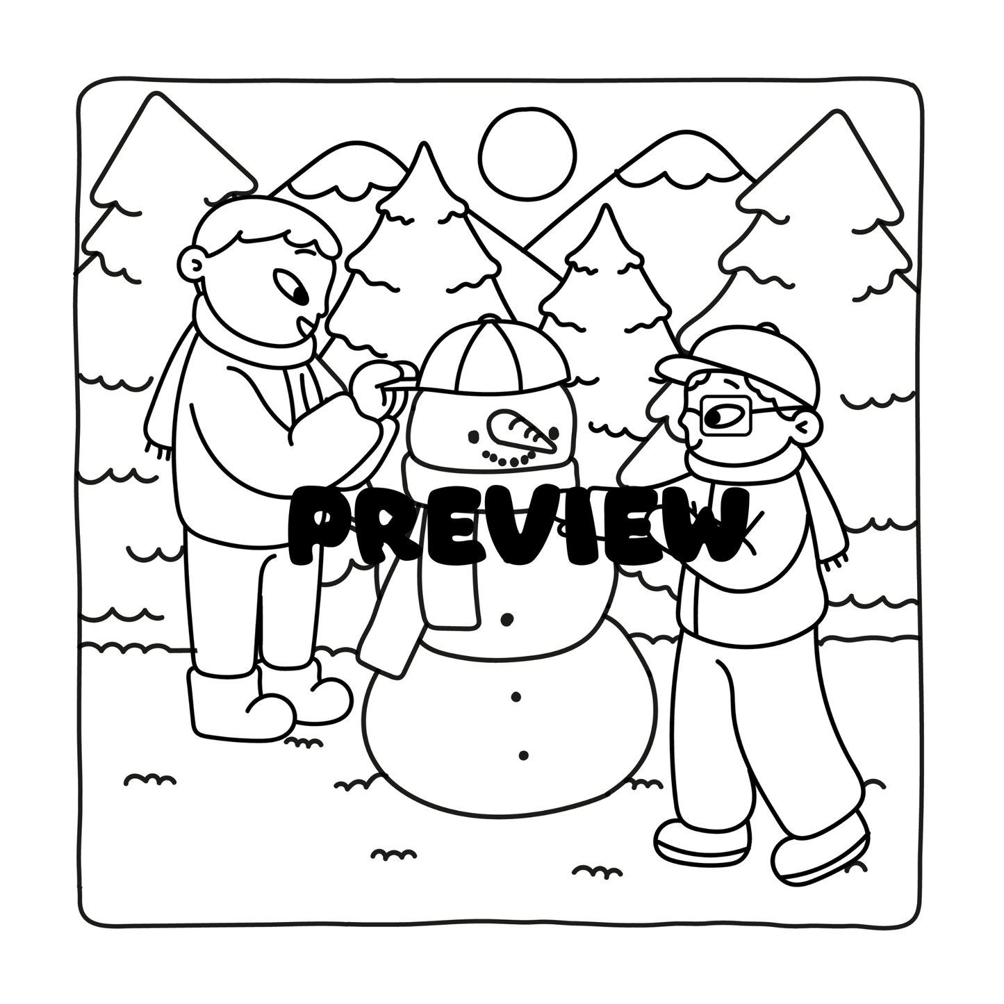 Cozy Family Winter Coloring Book for Adults & Teens