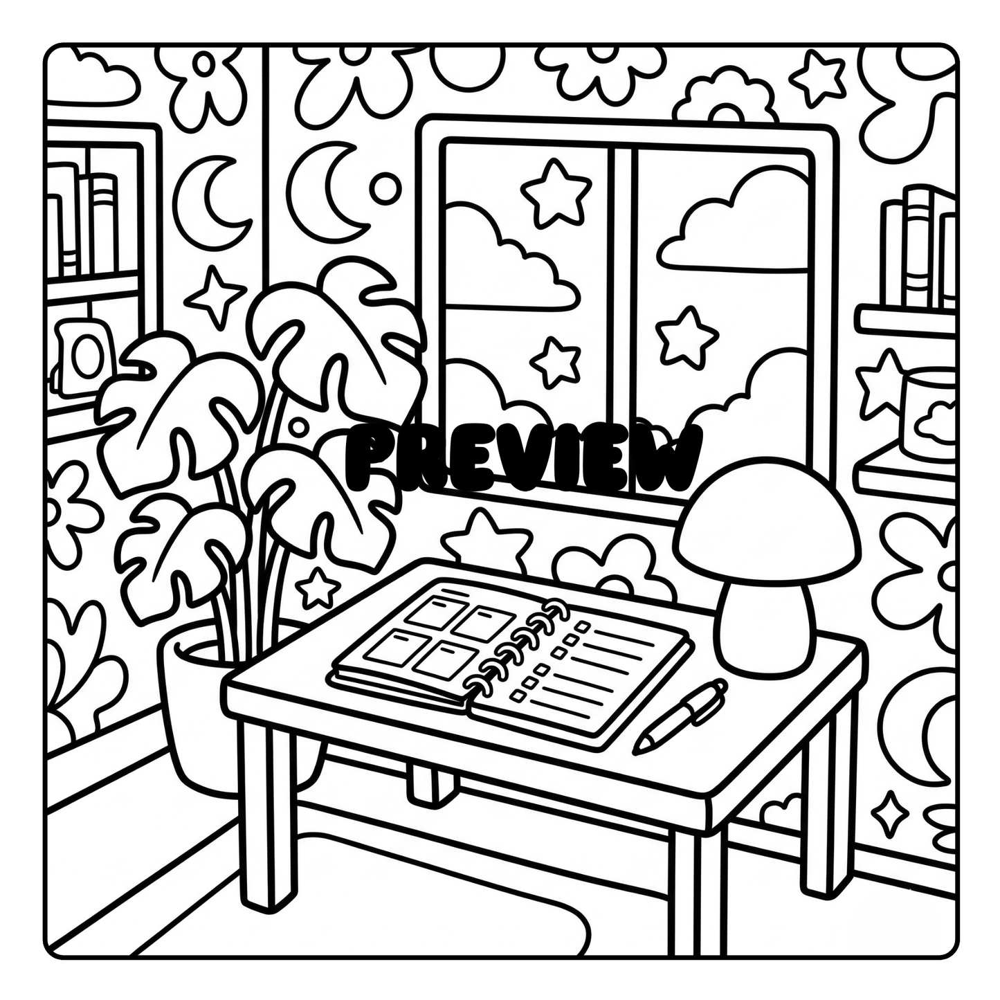 Cozy Journaling Moments: A Bold and Easy Coloring Book Digital PDF