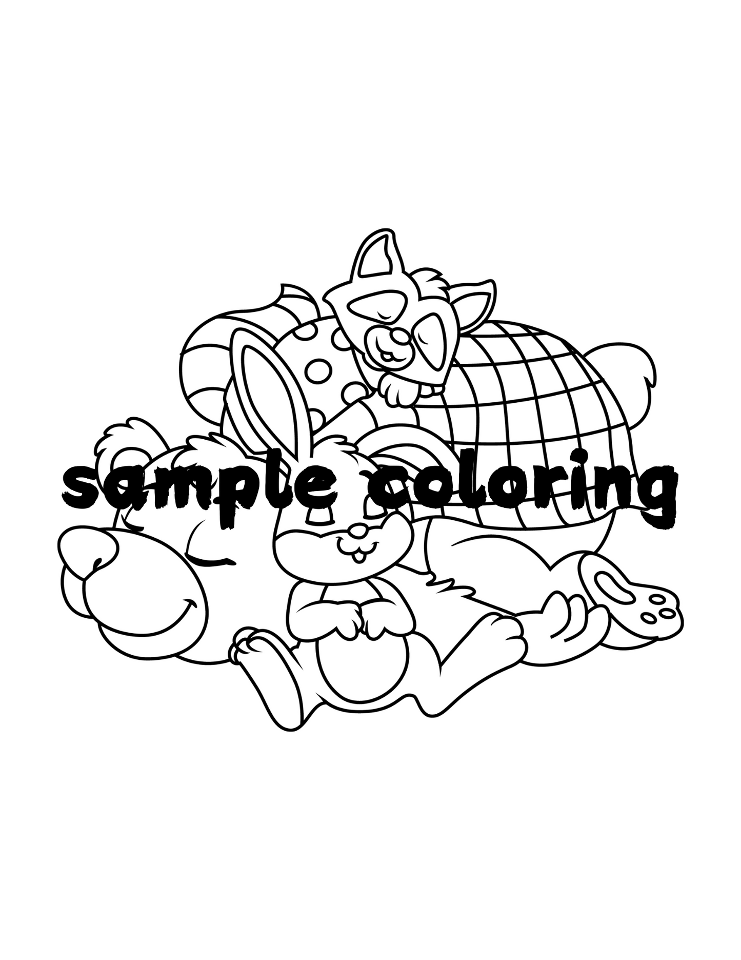 Ultimate Kids Coloring Activity Book for Kids | 60 Simple HandDrawn Pages Adorable Animals Trace and Color | Printable PDF Digital Download