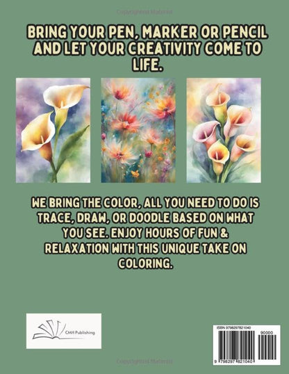 Watercolor Flowers Reverse Coloring Book