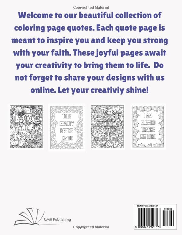 Blessed Inspirations Quote Coloring Book: 39 Easy and Blessed Designs for Teens and Adults