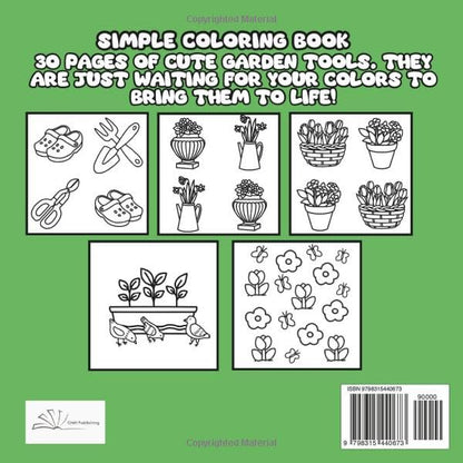 Love of Gardening Coloring Book: Bold Simple Coloring for Adults, Teens for Relaxation