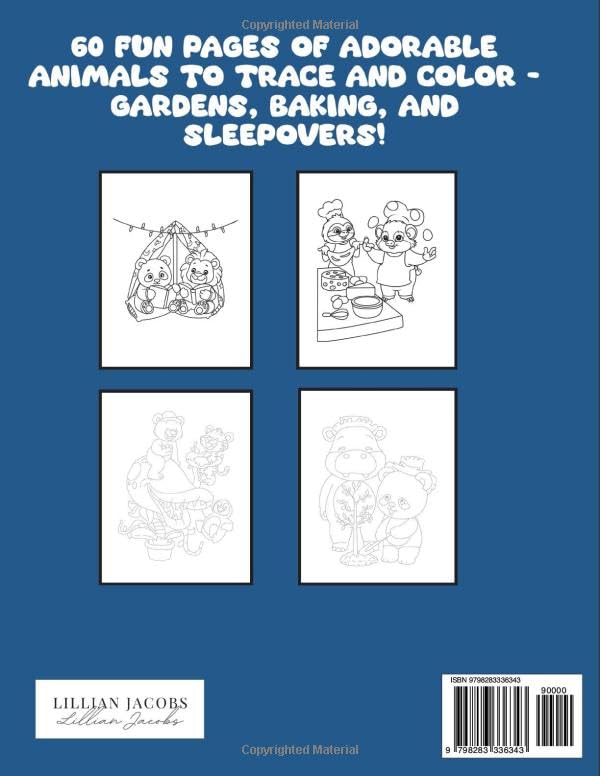 Ultimate Kids Tracing & Coloring Activity Book, 60 Fun Pages of Adorable Animals to Trace and Color