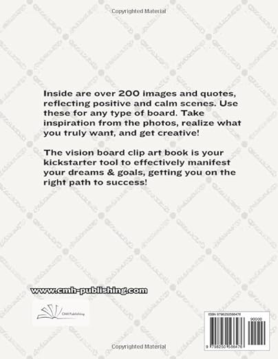 Back cover of 'Vision Board Clip Art Book: 200+ Positive Images' — by CMH Publishing
