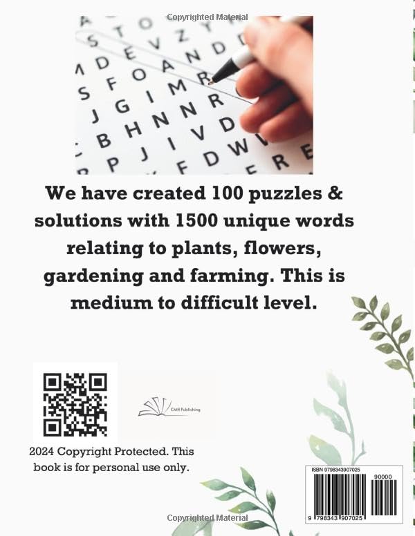 Botanical Word Search for Adults | 100 Puzzle of Plants, Flowers, Fruits and More to Relax and Have Fun