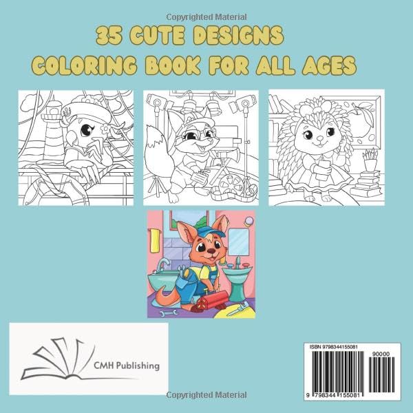 Cute and Happy Friends Coloring Book |35 Designs for All Ages