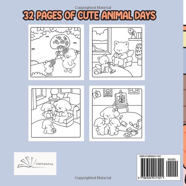 Cozy Moments with Mom: Cute Bold Easy Coloring Book for Adults, Teens, and Kids, Featuring Adorable Animal Characters