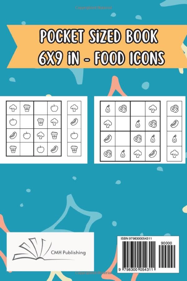 Emoji Sudoku Travel Pocket Size For Kids: Beginner Level Symbol Puzzles With Solutions