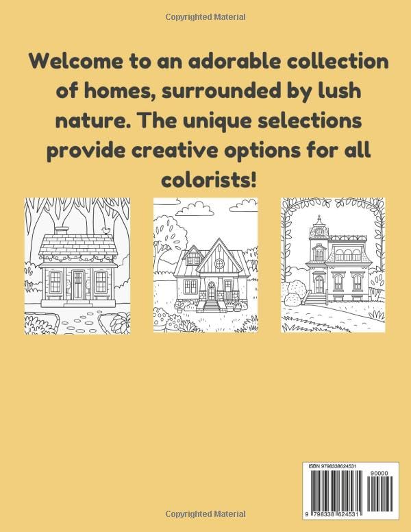 Adorable Houses: Adult Coloring Book for Relaxation (Houses and Landscapes)