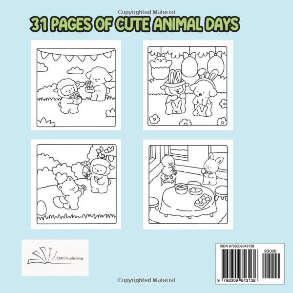 Cozy Friends Easter Days Spring Fun Coloring Book, Bold and Easy Cute Animal Simple Coloring Book for Relaxation Perfect for All Ages