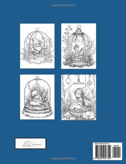 Whimsical Worlds in Glass: A Grayscale Fantasy Coloring Book