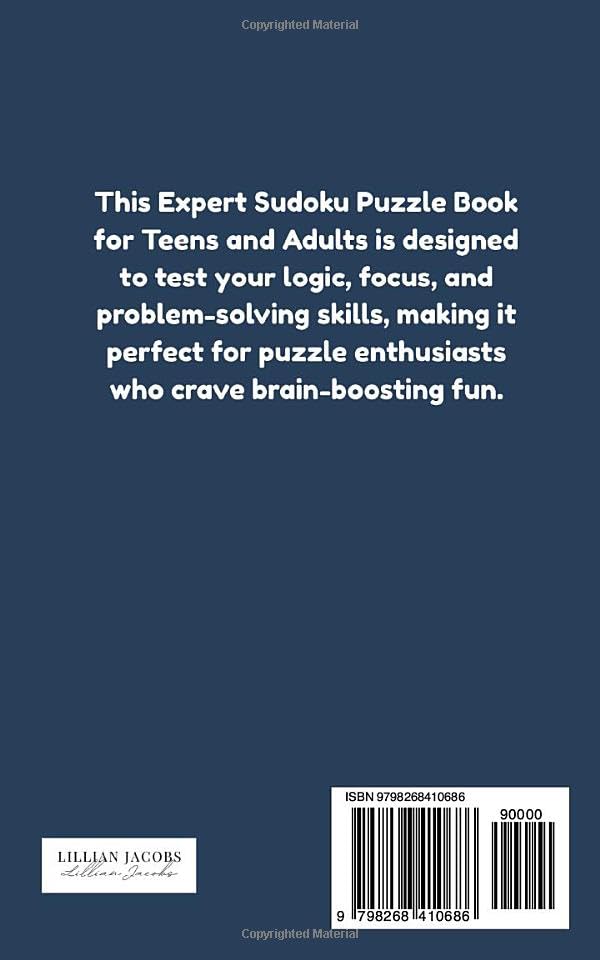Expert Sudoku Challenge Book for Teens & Adults