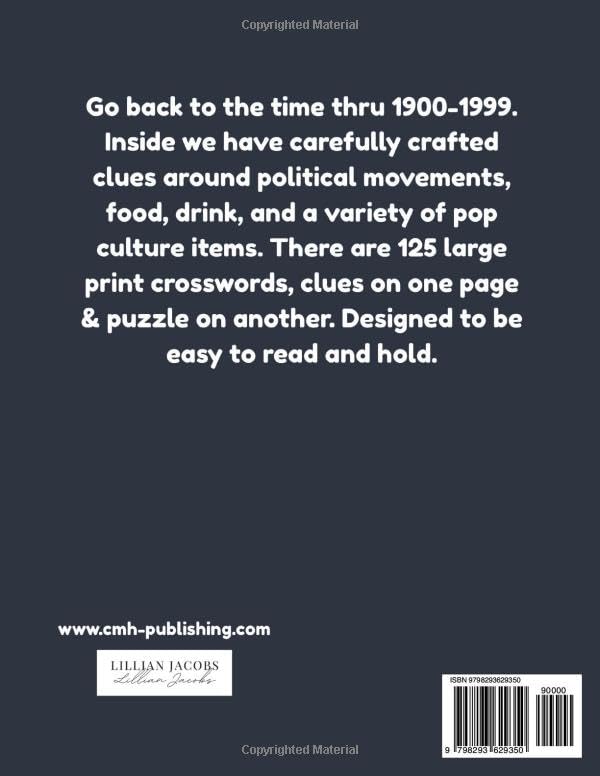 Pop Culture Time Capsule Large Print Crossword Puzzles for Adults