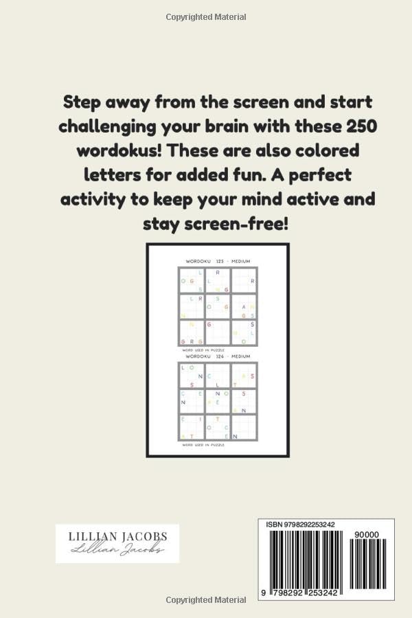 Brain-Boosting Wordoku for Adults, 250 Letter Sudoku Puzzles