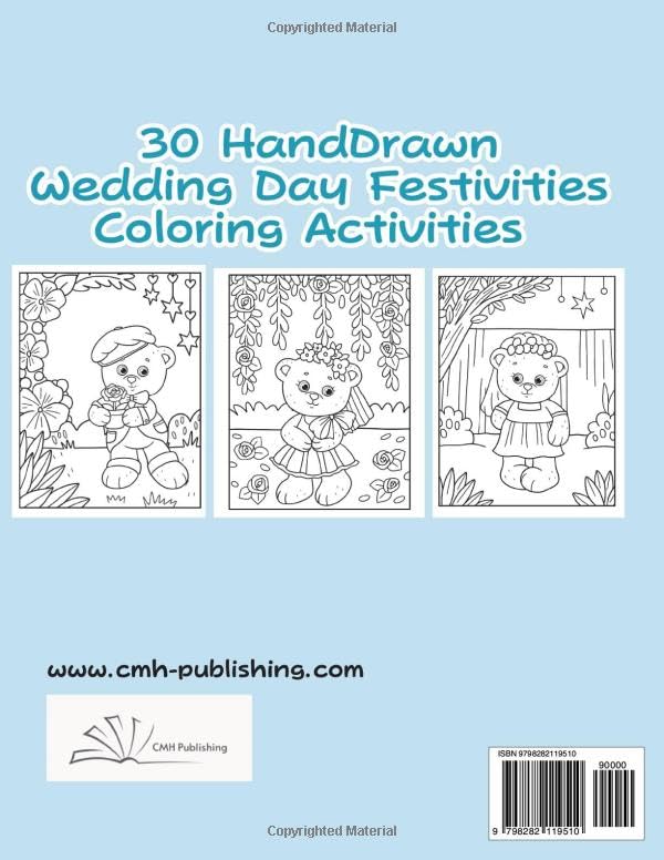 Wedding Day Fun Coloring Book, 30 Hand-Drawn Designs