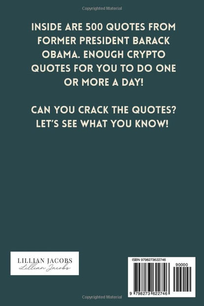 Decoding Hope: 500 Barack Obama Cryptogram Puzzles