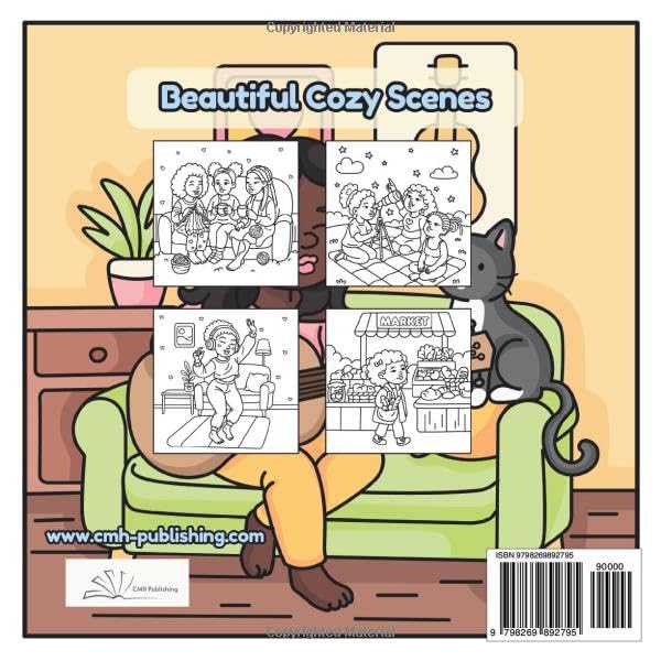 Cozy Black Girl Magical Moments Coloring Book