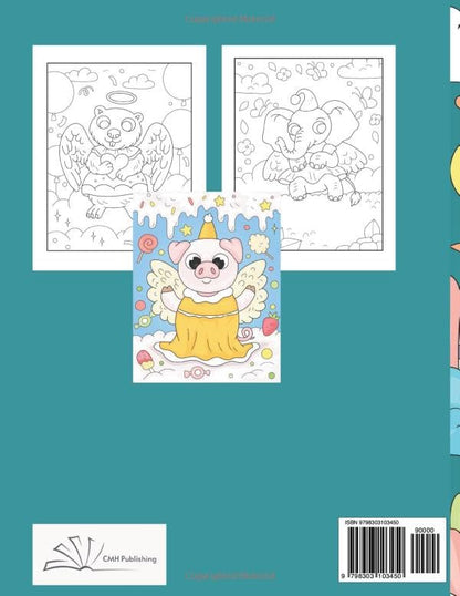 Animal Angels Coloring Book: Heavenly Creatures Coloring for All Ages, Relaxation Activity