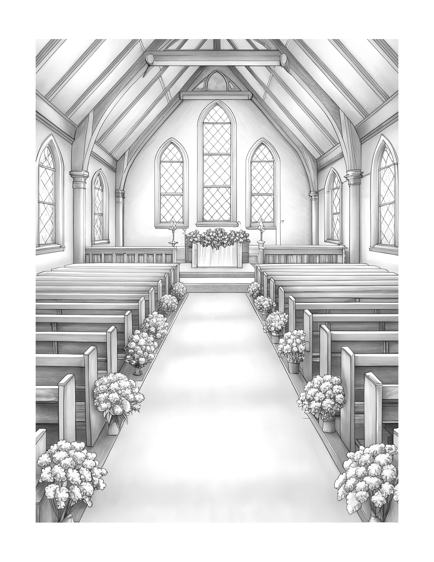 Serene Wedding Coloring Book, PDF Printable