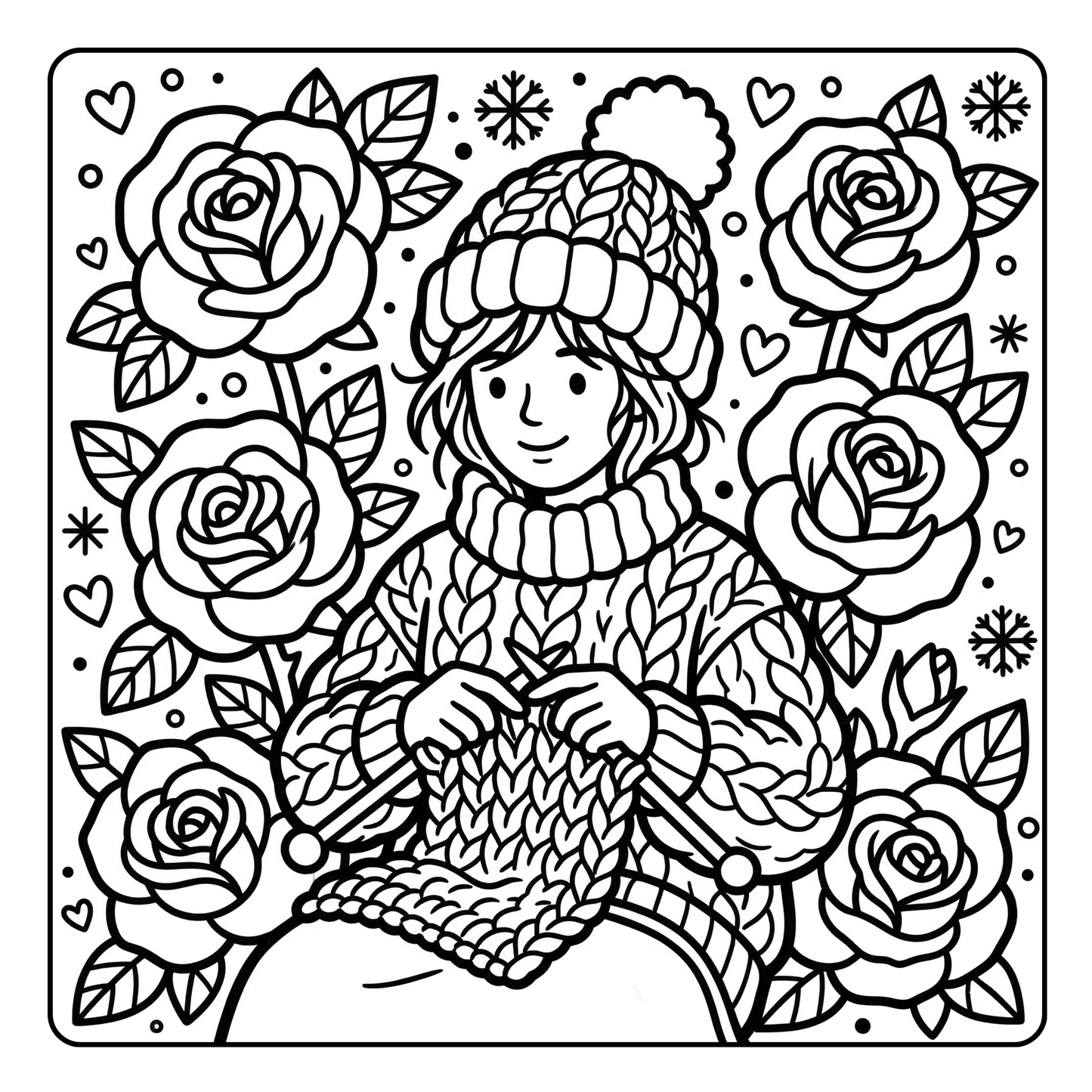 Cozy Sisters & Chunky Knits: Bold & Easy Little Women Inspired PDF Coloring Book