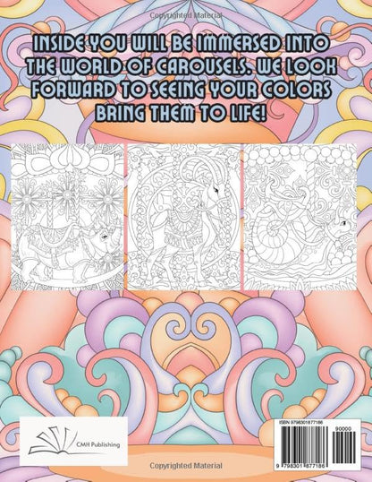 Carousel Animals And Intricate Patterns Coloring Book: Menagerie Animals of Classic Merry-Go-Rounds