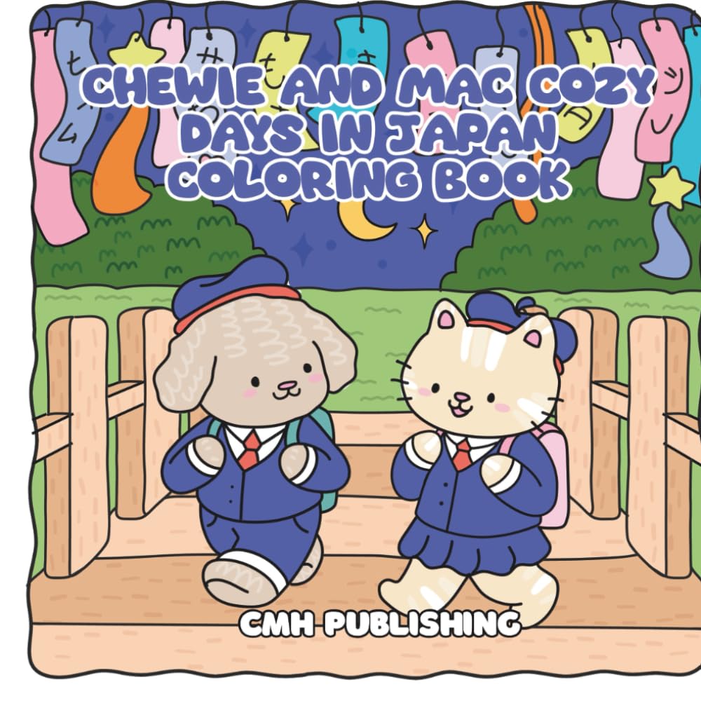 Chewie and Mac Cozy Japan Days Coloring Book
