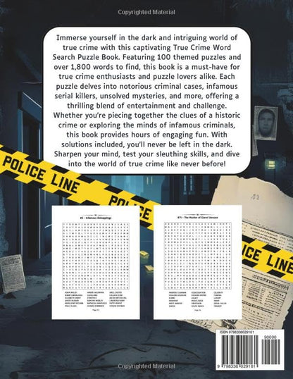 True Crime Word Search Book: 100 Puzzles Killer Activities for True Crime Fans