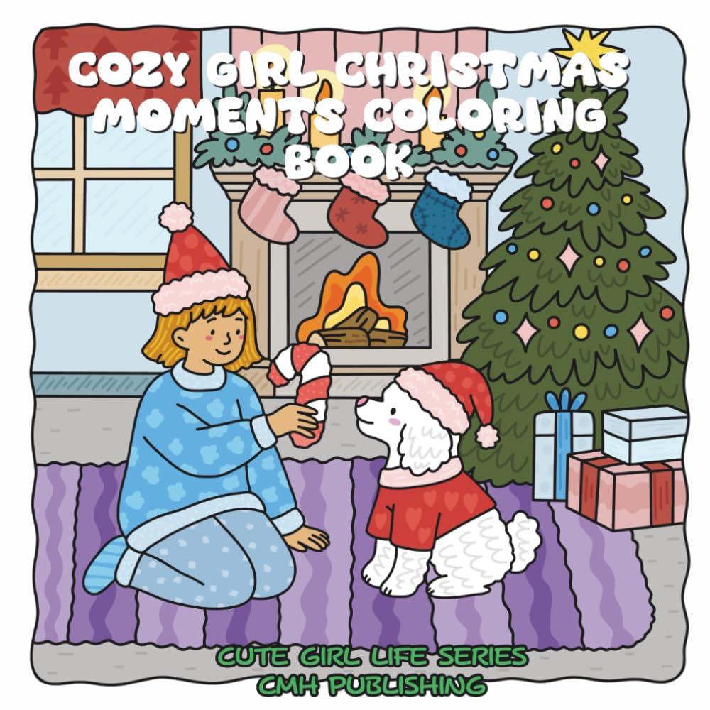 Cozy Girl Christmas Moments Coloring Book