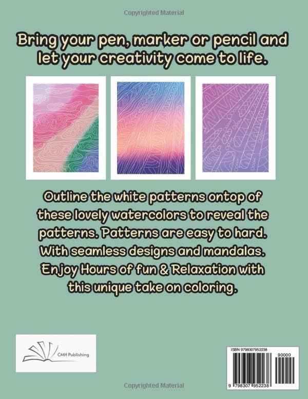 Repeat Pattern Book Cover Ink Ink Tracing Reverse Coloring Book, Mandalas and Patterns – CMH Publishing