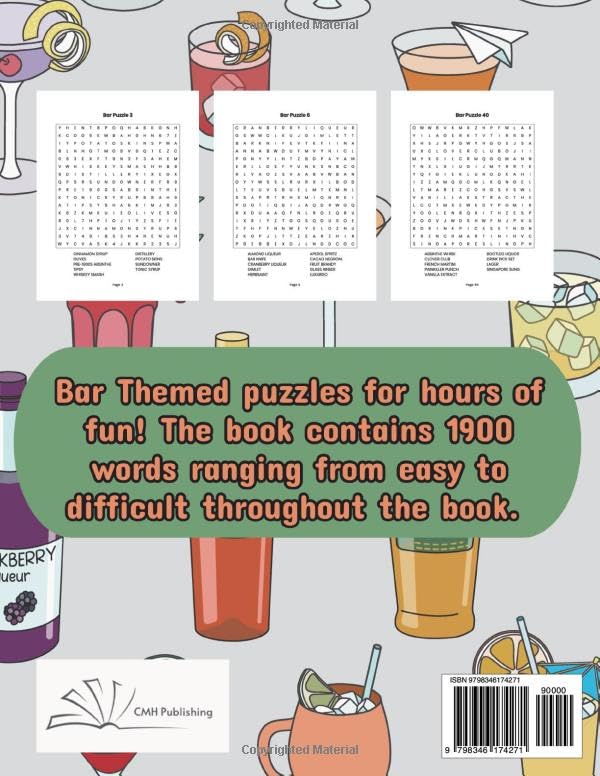 Bartender Word Search: 159 Fun and Challenging Puzzles for Adults