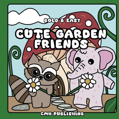 Cute Garden Friends Coloring Book: Cozy Coloring Book for Adults and Teens Featuring Adorable Critters