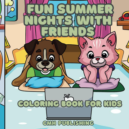 Fun Summer Nights Coloring Book: Hand-Drawn Simple Pages for Kids