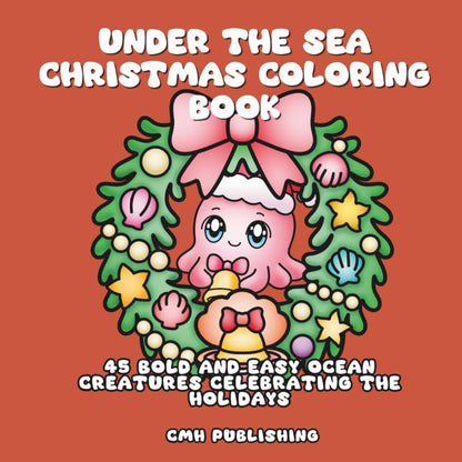 Under the Sea Christmas Coloring Book with Color Reference Image