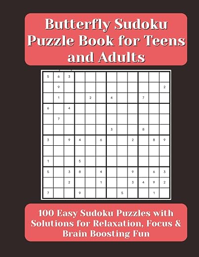 Butterfly Sudoku Puzzle Book for Teens and Adults