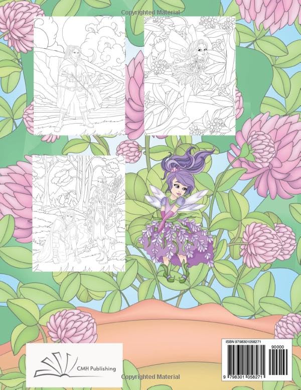Enchanted Fairies and Elves Coloring Book: Relaxation Activity for Teens and Adults