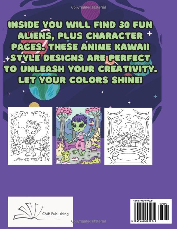 Alien Coloring Book For Boys: Aliens and Outer Space For Kids 4-9 Years Old, 34 Designs