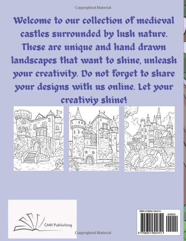 Medieval Castles Coloring Book: Easy Designs To Color For Relaxation