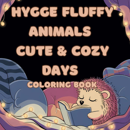 Hygge Fluffy Animals Cute and Cozy Days | Coloring Book for Adults Teens